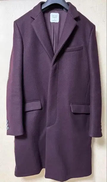 UNITED TOKYO 체스터 코트 버건디