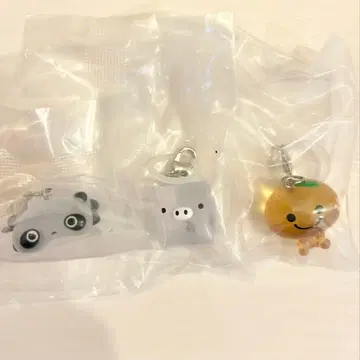 산엑스 가챠 키링 3종 세트 타레팬더 흑백 부미칸보야