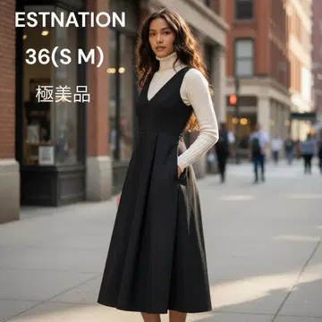 ESTNATION 블랙 슬리브리스 드레스 36(S M) 에스트네이션