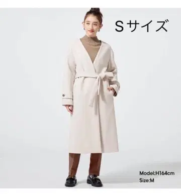 니트 멜톤 노카라 코트 Z