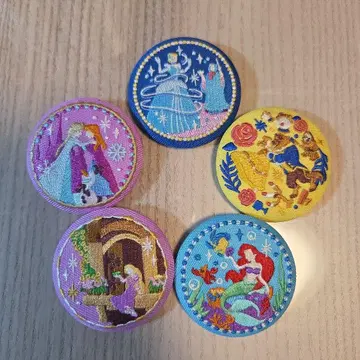 디즈니 자수 캔뱃지 프린세스 5개 세트