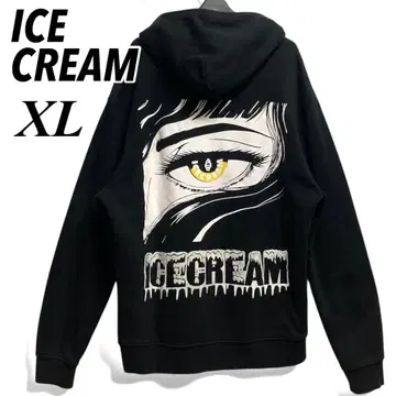 ICE CREAM 아치 로고 맨투맨 풀오버 후드티 XL 블랙