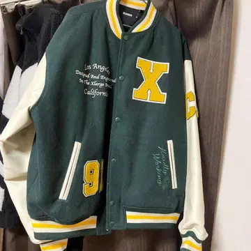 XLARGE 바시티 자켓 다크 그린