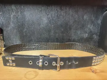 빈티지 가죽 스터드 벨트