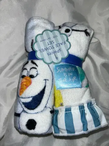 디즈니 스토어 럭키백 2026 페이스 타월 세트 올라프