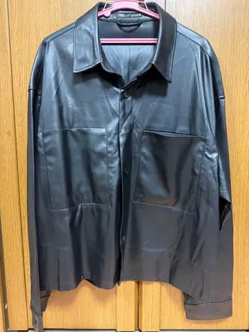 ZARA 블랙 가죽 셔츠 자켓