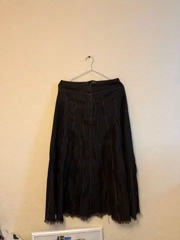 블랙 데님 스커트