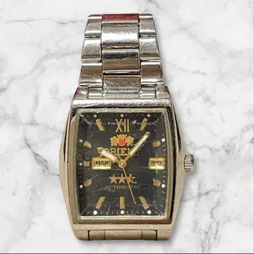 ORIENT 자동 와인딩 3스타 스퀘어 블랙 다이얼 빈티지