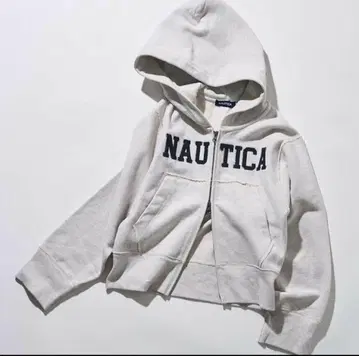 NAUTICA 아플리케 로고 풀 지퍼 후드티 F