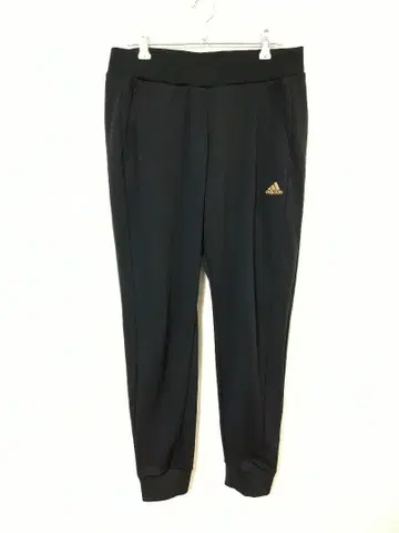 아디다스 스웨트 팬츠 여성용 XL 블랙 골드 자수 로고 폴리에스테르