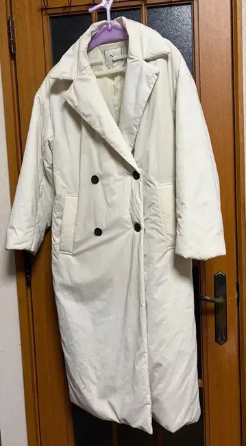 [ N. ] 더블 브레스트 충전솜 롱 코트 아이보리