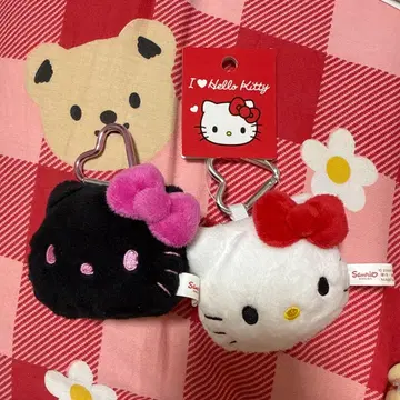 헬로키티 페이스형 마스코트 홀더 카라비너 포함 2개 세트