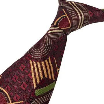GESTEMEM 기하학 패턴 레드 넥타이