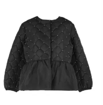 coca 펄 퀼팅 티어드 블루종