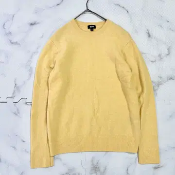 새상품급 유니클로 UNIQLO 캐시미어 100% 스웨터 옐로우 컬러 M