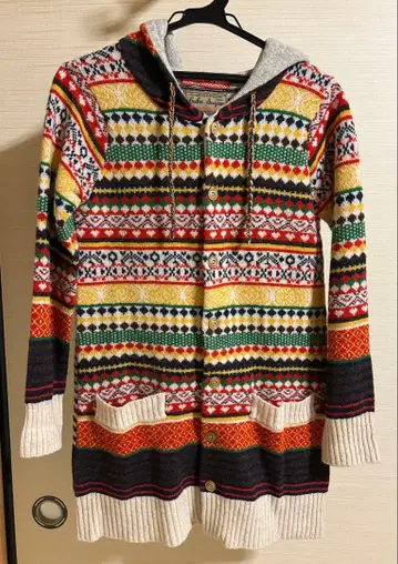 bube Sugar 후드 부착 니트 가디건