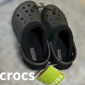 Crocs 블랙 클로그 플리스 라이닝 W7 남녀 공용 25cm 새상품