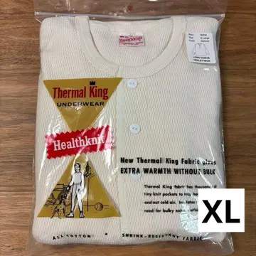 미사용1 헬스니트 서멀 킹 러셀 허니콤 헨리넥 XL