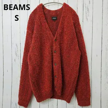 BEAMS 빔즈 부클 니트 가디건 S 빨간색 계열 남성용