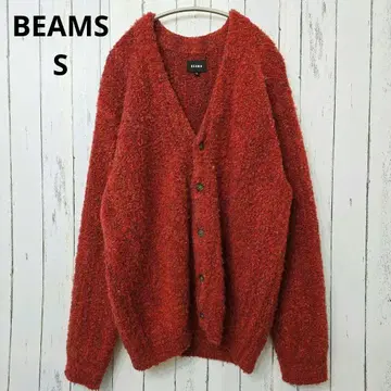 BEAMS 빔즈 부클 니트 가디건 S 빨간색 계열 남성용