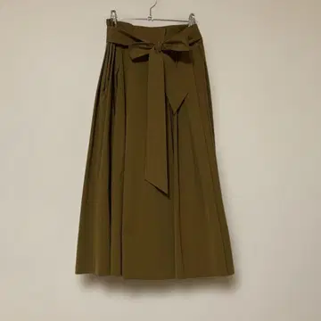 허리 리본 서큘러 스커트 롱 기장