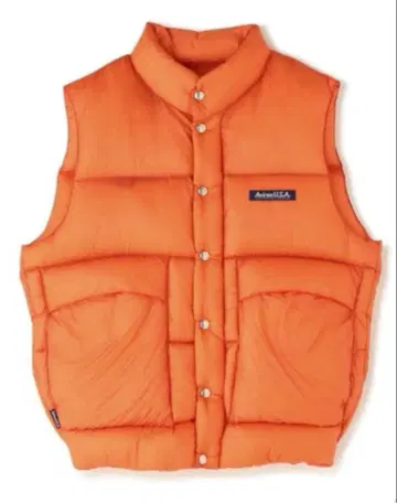 AVIREX 다운 베스트 오렌지 사이즈 L