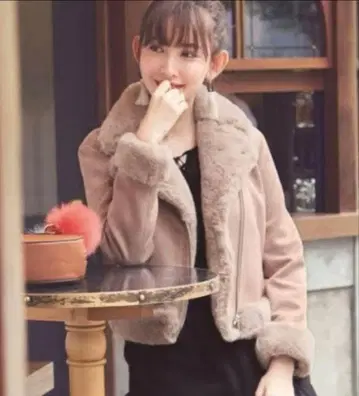 리랜드트루 [ 클리닝 완료 ] 인조 모피 라이더 자켓