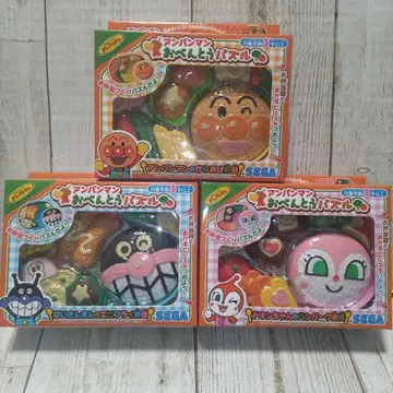 새상품 호빵맨 도시락 퍼즐 세균맨 짤랑이 3개 세트