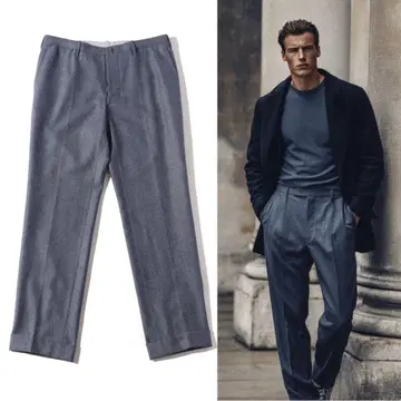 사르토리아 치치오 팬츠 슬랙스 울 블루 그레이 XL 상당