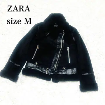 [ 새상품급 ] ZARA 페이크 무스탕 보아 더블 자켓 블루종
