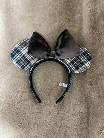 디즈니 체크 미니 머리띠 ( 네이비 )