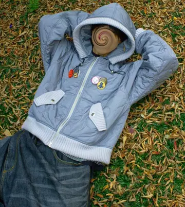 [ a2o ] 리브 니트 퀼팅 지퍼 후드티