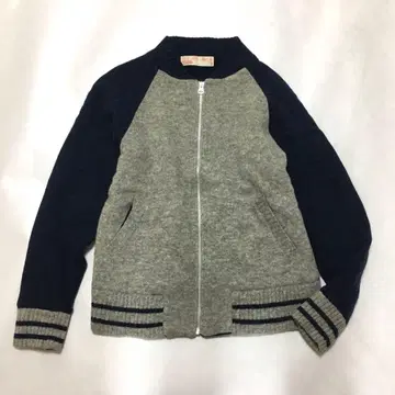 내추럴 런드리 울 니트 블루종 가디건 사이즈 2