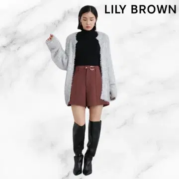 [새상품] LILY BROWN 플러피 라메 니트 가디건 실버
