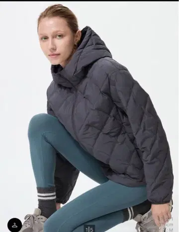 미사용 새상품 유니클로 퍼프 테크 후드티 L 그레이