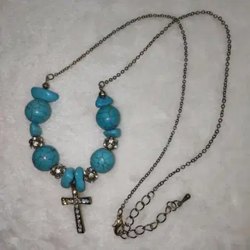 터콰이즈 십자가 목걸이