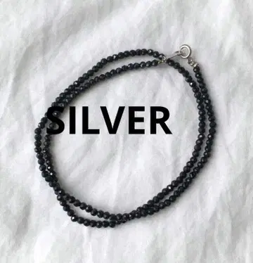 빈티지 블랙 스피넬 실버 목걸이 SILVER