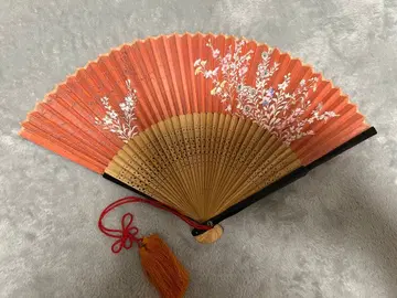 [ 미사용 새상품 ] 교토 부채 꽃무늬 라메 21cm