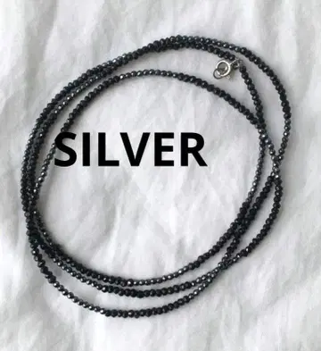 빈티지 테라헤르츠 실버 목걸이 SILVER 블랙 스피넬