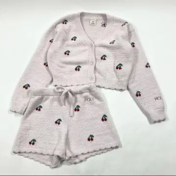 젤라또피케 체리 패턴 자카드 가디건 & 숏팬츠 세트