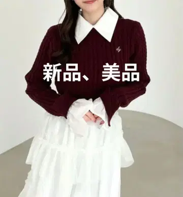 dazzlin 케이블 셔츠 도킹 니트