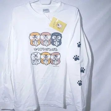 새상품 롱T XL 무치코로반반 시반반 코믹스 강아지 시바견 긴팔T셔츠