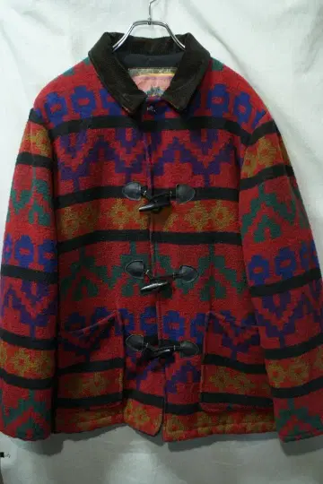 빈티지 80s-90s USA제 네이티브 무늬 커버올 미국제