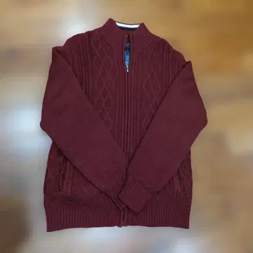 m.f.editorial 버건디 집업 니트 스웨터