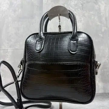 악어 엠보싱 2WAY 핸드백 숄더 블랙