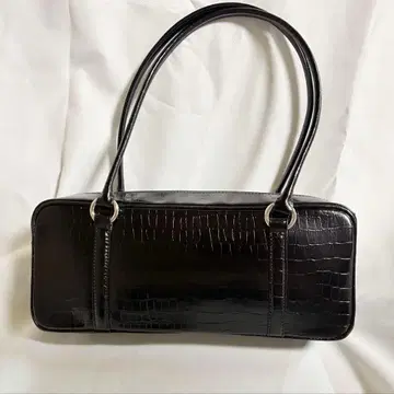 [새상품급] 하마노 가죽공예 HAMANO 레제크로코 사이드 보스턴 블랙