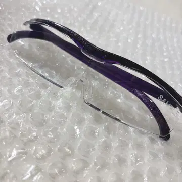 하즈키 루페 컴팩트 1.6배 라메 믹스 퍼플 보라색 클리어 렌즈 프레임