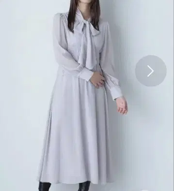 NATURAL BEAUTY BASIC 리본 타이 양류 원피스 퍼플 M