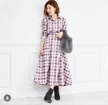 OBLI 핑크 체크 셋업