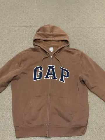 GAP 브라운 풀 집업 후드티 XL